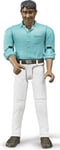 BRUDER - Personnage articulé homme avec chemise bleu et pantalon blanc jouet ...