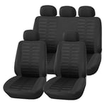 upgrade4cars Housse de Siege Voiture Universelle Noir | Ensemble de Housses Siège Auto Universel | Couvre Sieges pour Avant et Arrière | Accessoires Interieur Gadget