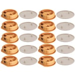 cyclingcolors 10x Ferrure d'assemblage beige avec cache en plastique idéal caravane bateaux vans camping-cars camions aménagés Connecteur Fixation Meuble Cuisine, capuchon rond beige café latté