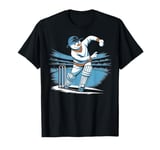 Snowman Cricket Bowler Funny Winter Game T-Shirt