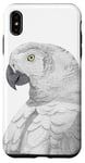 Coque pour iPhone XS Max perroquet gris africain congo aquarelle oiseau portrait