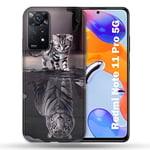 Coque pour Xiaomi Redmi Note 11 Pro / 11 Pro 5G Animal Chat Reflet