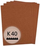 kwb Feuille de papier abrasif Flint 230x280 mm en sable de quartz de grain 40, bon encollage et support papier robuste pour le ponçage grossier du bois et de la peinture