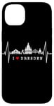 Coque pour iPhone 14 Plus Skyline de Dresde Heartbeat Coeur Allemand I Love Dresden