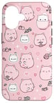 iPhone 16 Adorable Cat Patterns Pink Design Cute kittens Patterns Case