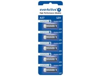 Everactive 27A5bl, Laddningsbart Batteri, Alkalisk, 12 V, 5 Styck, Cd (Kadmium), Hg (Kvicksilver), Pb (Bly), Blå, Vit