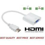 HDMI to VGA Converter Adapter HDMI INPUT to VGA OUTPUT for PC DVD TV Monitor UK