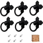 Ccykxa - Eachave 6 Pcs Noir Poignee de Meuble Vintage, Tiroir Bague Poignée de Traction, Poignées de Tirage Antique, Bouton de Meuble pour Cuisine