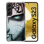 Cokitec Coque Renforcée en Verre Trempé pour Samsung Galaxy S23 Manga Naruto Gaara