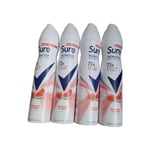 4 X Sure Women 72hr Uplifting & Fresh Antiperspirant Deodorant Spray 250ml