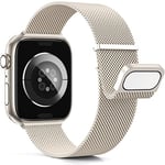 Higgs Métal Bracelet Compatible avec Bracelets Apple Watch 40/41/38mm 46mm 44mm Ultra 2 49mm 45mm 42mm Homme, Bracelet Double Magnétique pour iWatch Series 10 9 SE(se 2) 8 7 6 5 4 3 2 1,Metal Milanais