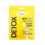 7Days Détox Acide Feuille Visage Masque 25g Épluchage Exfoliant AHA5% Bha Plante