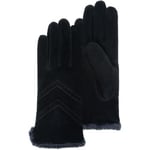 Gants Isotoner  Gants Femme tactiles cuir velours Noir