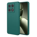 TAUYN Coque pour Xiaomi 14T, Très Mince Doux Liquide Silicone Housse, TPU Silicone Antichoc Protection Etui, Vert Foncé