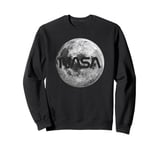 Retro NASA Worm Logo Full Moon Space Graphic Apollo Artemis Sweatshirt