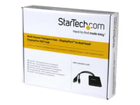 Startech.Com 2-Port Multi Monitor Adapter, Mini Displayport 1.2 To Displayport Mst Hub, Dual 4K 30Hz, Windows Extended Desktop (Mstmdp122dp) - Videosplitter - 2 X Displayport - Stasjonær