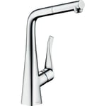 hansgrohe Metris M71 Mitigeur de cuisine 320, avec douchette extractible 1 jet, sBox, chromé, 73812000