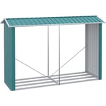 Abri bûches de stockage pour bois de chauffage - 240L x 86l x 160H cm - tôle acier galvanisé vert 240x86x160cm Vert