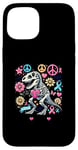 Coque pour iPhone 15 Peace Love Cure T-Rex Dinosaure Sensibilisation au cancer du sein