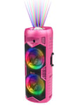 N-Gear Let's Go Party 5150 Rose - Enceinte Bluetooth Portable - Enceinte Lumineuse sans Fil de 200 Watts et Microphone sans Fil - Autonomie de 5 Heures