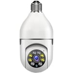 Caméra de surveillance 360° sans ampoule E27 - Vision nocturne HD 1080P - Téléphone portable - Réseau