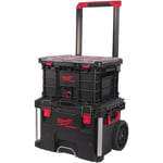 Milwaukee PACKOUT Builder Promo 22kg Capacity Trolley Set 3pc Organiser IP65r