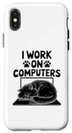 iPhone X/XS I Work On Computers Persian Longhair Cat Case