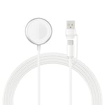 Smartline 2-i-1 Apple Watch Trådløs Lader m. Magnet - 2,5W - 1m. - Hvit