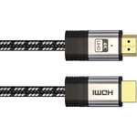 HQ-Power Câble hdmi Premium High Speed 2.0, pour une expérience visuelle et sonore optimale, avec connecteur plaqué or, textile tressé, triple