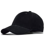 WAZHX 100% Cotton Winter Cap Soild Branded Baseball Cap Men Unisex Hats Bone Trucker Cap Black