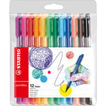 Stabilo Stylo-feutre PointMAX - pointe en nylon couleurs d'encre assorties paquet 12 unités