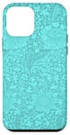 Coque pour iPhone 12 mini Coquette florale mignonne bleu turquoise pour filles et femmes