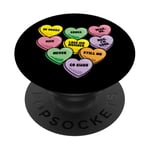 Funny Candy Heart Anti Valentine's Day Sarcastic Love Joke PopSockets Adhesive PopGrip