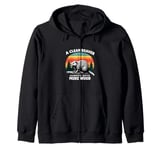 Dirty Funny Adult Clean Beaver Wood Zip Hoodie