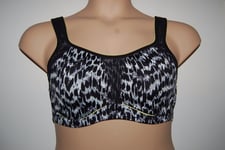 Underwired High Impact Sports Bra Black & White Marks & Spencer Size 34A BNWT