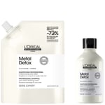 L’Oréal Professionnel Metal Detox Shampoo 300ml and Refill Pack 500ml for breakage & colour protection