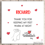 Funny Valentines Day Card For Wife Husband Boyfriend Valentine's Joke Feet Warm
