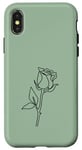 Coque pour iPhone X/XS Rose noire abstraite dessin minimaliste Line Art