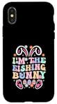 Coque pour iPhone X/XS Thème de Pâques I'm the Fishing Bunny