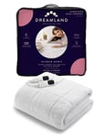 Dreamland SuperKing Size Hunker Down Scandi Sherpa Electric Underblanket (Intelliheat Plus Fast Heat, Machine Washable, 200 x 180 cm, 2 Detachable Controls, 6 Temperature and Auto Timer)