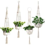 Macrame växt hängare, set med 4 inomhus hängande planter, handgjorda hängande växt hållare - 43 tum, 4 ben