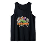 Funny Farm Halloween Shirt Happy Pumpkin Goat Bat Chicken Tank Top