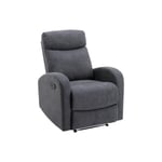 Vente-unique Fauteuil relax en tissu gris EVELYN