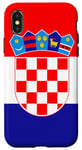 Coque pour iPhone X/XS Croatie Drapeau Cadeau croate pour les Croates