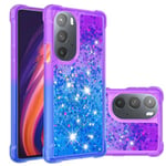 Yhteensopiva Motorola Moto Edge 30 Pro Case Gradient Quicksand Gradient Quicksand Soft TPU -puskurin tyynynpäällisen kanssa - violetti ja sininen