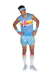 RUBIES - Barbie Officiel - Déguisement Ken Aérobique pour Adultes - Taille STD - Costume avec Haut de Type Chasuble, Short, Chaussettes Hautes de Sport, Bandeaux