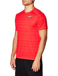 Nike M Nk Dry Miler Top Ss T-Shirt - Laser Crimson/Heather/(Reflective Silver), Large