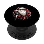 Père Noël punk motard cool Noël PopSockets PopGrip Adhésif