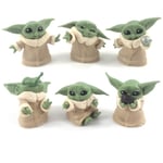 6 st/set Baby Yoda Grogu Mandalorian actionfigur leksaker 6 styles