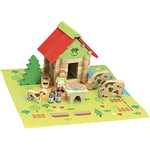 JEUJURA-8224-MAISON du COMTE-50 Pieces Animal Jeu de Construction en Bois, 8224, Maison du Comte, Petit